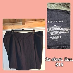 Maurices Black Skort 3X